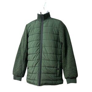 Zella Mixed Media Recycled Polyester Jacket, Olive Green, Sz. S-small  tear